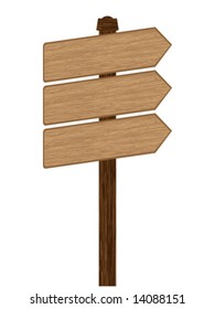 Señal de dirección de madera