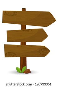 Wooden Direction Sign (same Direction) Vector Design