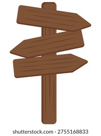 Wooden direction signpost arrows vector hiking trail navigation sign