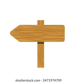 A wooden directional sign, a blackboard for inscriptions, a wooden sign on a white background.