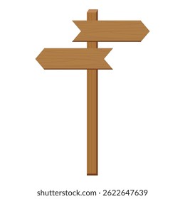 Wooden directional signpost with blank arrows