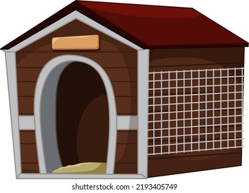 Wooden Dog House Isolated illustration