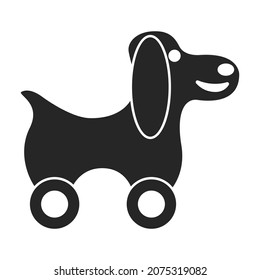 Wooden dog vector icon.Black vector icon isolated on white background wooden dog.