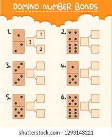 Wooden domino number bond illustration