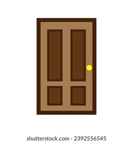 Puerta de madera. Ilustración vectorial.