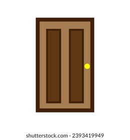 Puerta de madera. Ilustración vectorial.