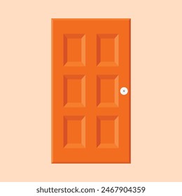 wooden door icon vector. house door illustration. wooden door icon