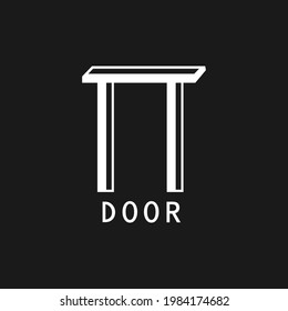 Wooden Door Logo Design Vector