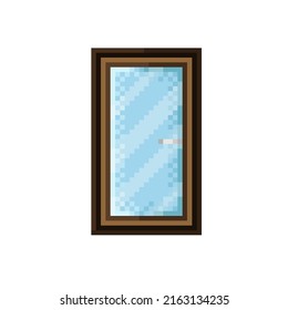 Wooden door. Pixel art, a wood door vector.