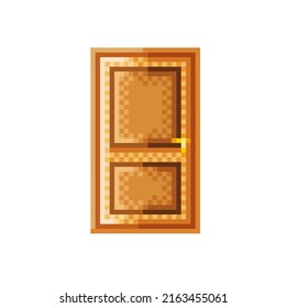 Wooden door. Pixel art, a wood door vector.