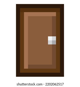 Wooden door. Pixel art, a wood door vector.