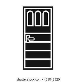 Wooden door with three glasses icon in simple style isolated vector illustration