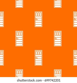 Wooden door with three glasses pattern repeat seamless in orange color for any design. Vector geometric illustration