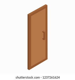 Wooden door. A door. Vector illustration on white background. EPS 10.