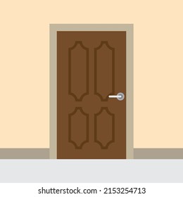 wooden door vector for website symbol icon presentation