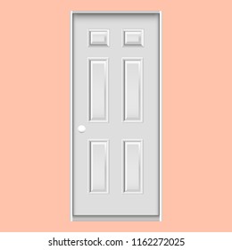 Wooden doors with plug-in glass realistic vector