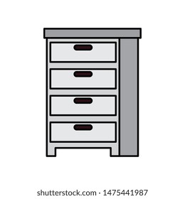 wooden drawer forniture isolated icon