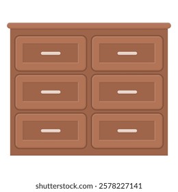 Wooden Drawer Furniture Vector. Home Interior Drawer Design. Storage Drawer.