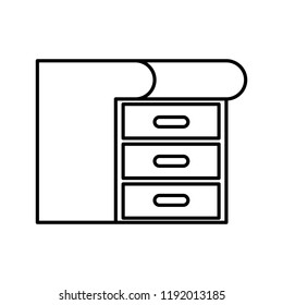 wooden drawer isolated icon