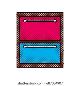 wooden drawer isolated icon