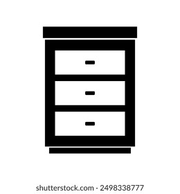 Wooden drawers icon illustrated on background