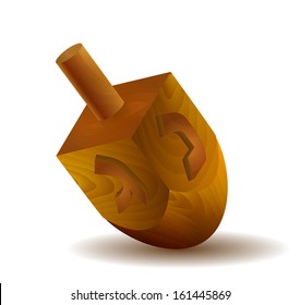 wooden dreidel vector