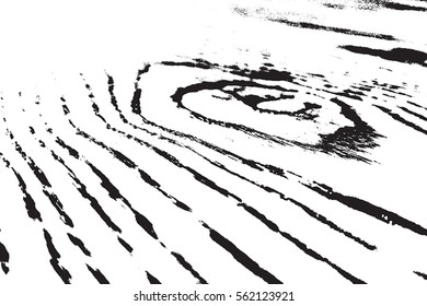 Wooden dried distressed overlay texture with big knot. Grunge old wood black cover template. Weathered rural grainy timber backdrop. Aged dry board creative element. EPS10 vector.