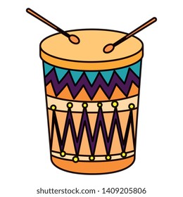 wooden drum instrument icon vector illustration
