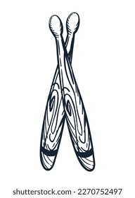 wooden drum stick sketch style