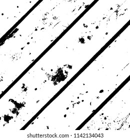 Wooden dry planks diagonal distressed overlay texture with knot. Grunge old wood black cover template. Weathered rural grainy timber backdrop. Aged dried board creative element. EPS10 vector.