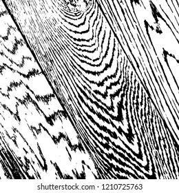 Wooden dry planks diagonal distressed overlay texture with knot. Weathered rural grainy timber backdrop. Aged dried board creative element. Grunge old wood black cover template. EPS10 vector.