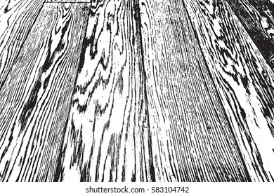Wooden dry planks diagonal distressed overlay texture with knot. Grunge old wood black cover template. Weathered rural grainy timber backdrop. Aged dried board creative element. EPS10 vector.