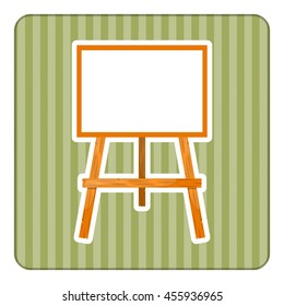Wooden easel with a blank canvas.
