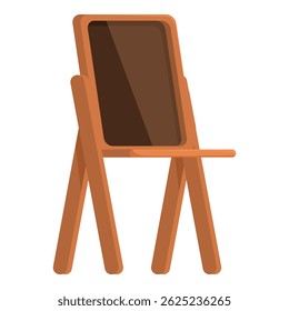 Wooden easel with blank canvas standing on white background, art equipment for painting