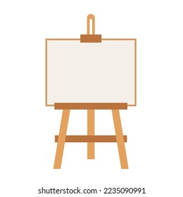 hoja de madera con ilustración vectorial de lienzo en blanco Estilo de diseño plano Clipart