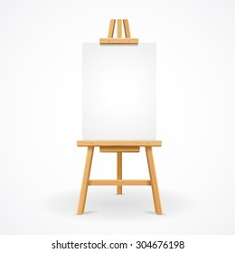 Premium Vector  Wooden easel stand paint desk blank art board vector  illustration