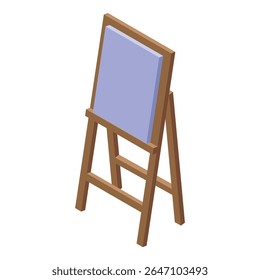 Wooden easel holding a blank canvas, ready for an artist to create a masterpiece