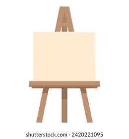 Wooden easel icon cartoon vector. Learning ceramic. Implements space