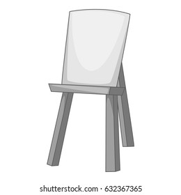 Wooden easel icon in monochrome style isolated on white background vector illustration