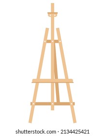 Wooden easel isolated on a white background. Art supplies.