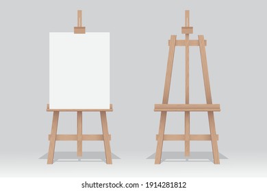 Easel Canvas Stand Vector Board Isolated. Wooden Easel Art Painting Paper  Frame Stand Or Poster Royalty Free SVG, Cliparts, Vectors, and Stock  Illustration. Image 128905024.