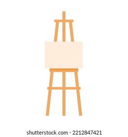 Wooden easel template of a colored table and white paper,Blank canvas on a painting easel,white drawing paper