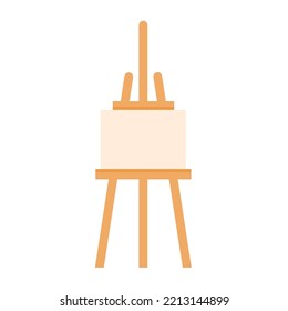 Wooden easel template of a colored table and white paper,Blank canvas on a painting easel,white drawing paper