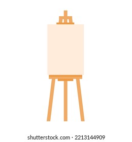 Wooden easel template of a colored table and white paper,Blank canvas on a painting easel,white drawing paper