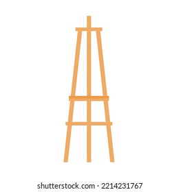 Wooden easel template of a colored table and white paper,Blank canvas on a painting easel,white drawing paper