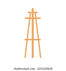 Wooden easel template of a colored table and white paper,Blank canvas on a painting easel,white drawing paper