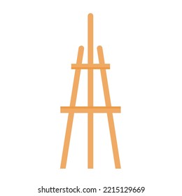 Wooden easel template of a colored table and white paper,Blank canvas on a painting easel,white drawing paper