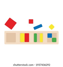 Wooden educational toy for kids. Fractions.Montessori system for early childhood development. Vivid elements that will help develop fine motor skills of hands and analytical thinking.
