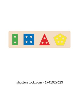 Wooden educational toy for kids. Montessori system for early childhood development. Vivid elements that will help develop fine motor skills of hands and analytical thinking.