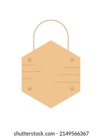 Wooden elements fence, plywood planks, banner. vector illustration